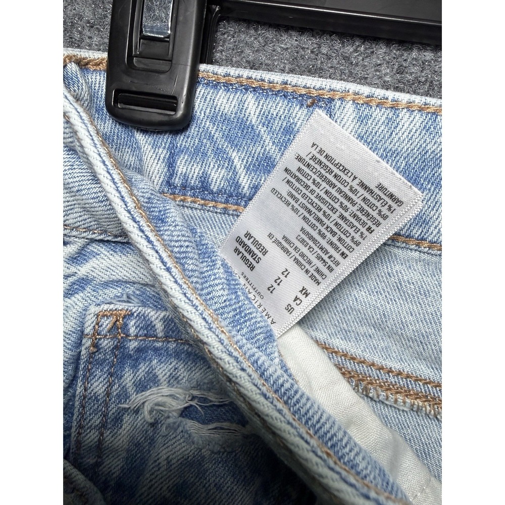 American Eagle Jeans Distressed Ripped Holes Women's SZ 12 Regular - Picture 7 of 11
